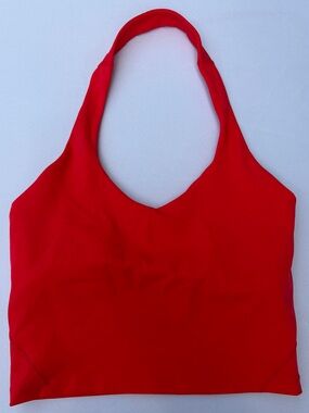 ACTA Red Halter Longline Sports Bra Tank Top Medium